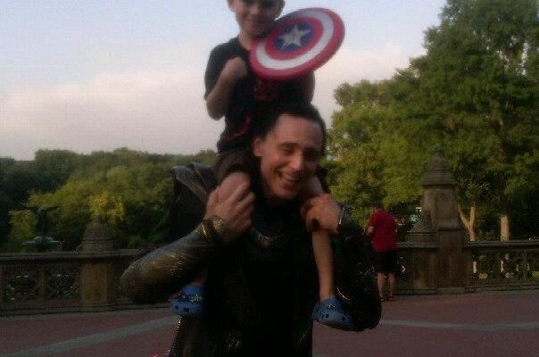 Taken by Edison's mom on the set of the avengers